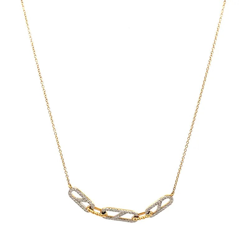 Links Chain Necklace in Gold and Diamonds