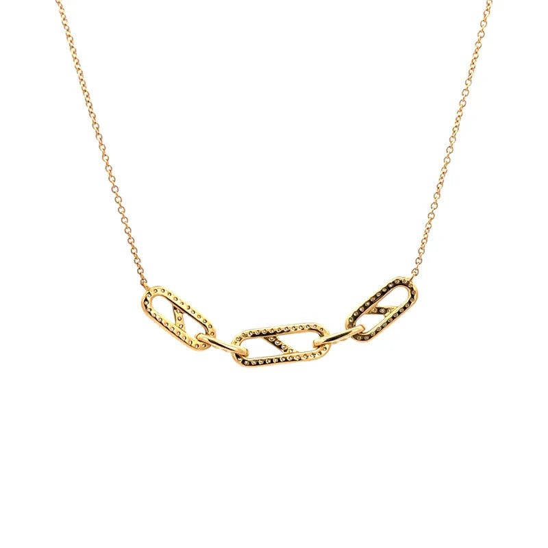 Links Chain Necklace in Gold and Diamonds