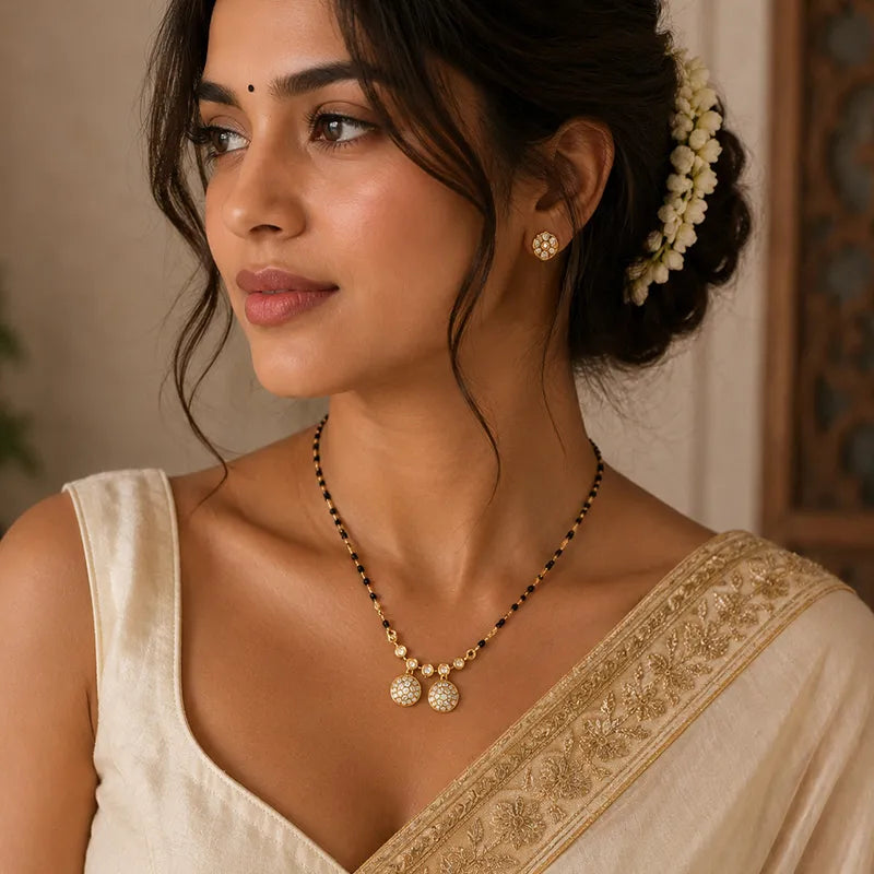 Modern Vati Mangalsutra in Gold and Diamonds