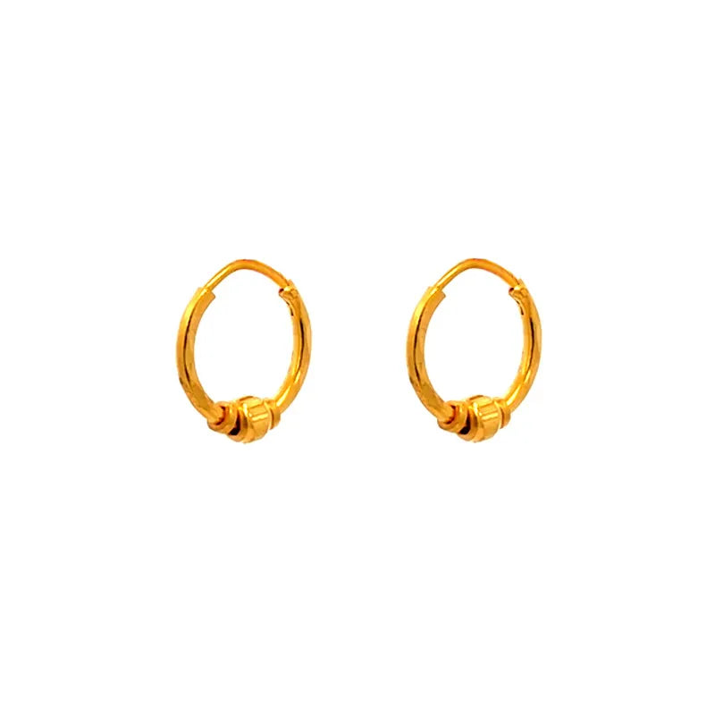 Classic 22K yellow gold hoop earrings perfect for everyday elegance and comfort
