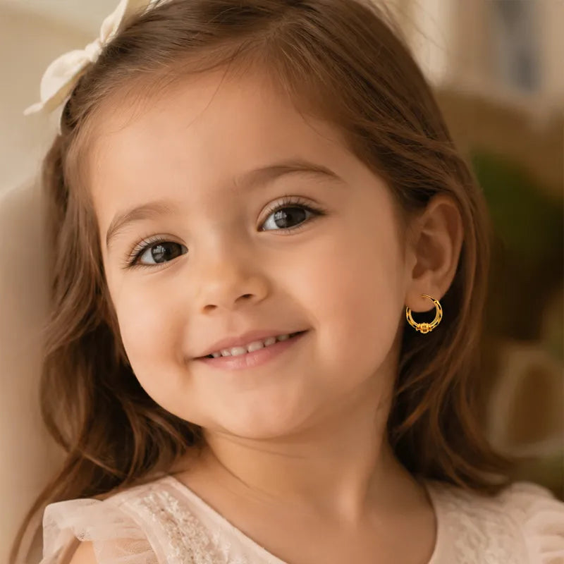 Classic 22K yellow gold hoop earrings perfect for everyday elegance and comfort