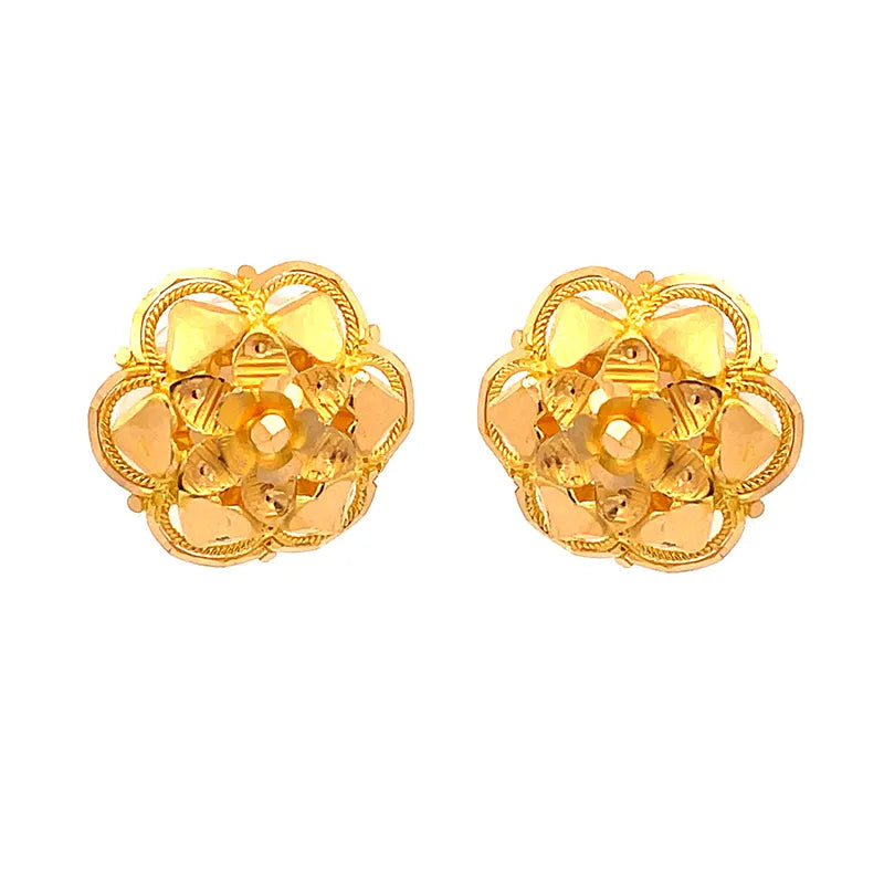 Elegant 22K Yellow Gold Two-in-one Golden Bell Earrings for Women