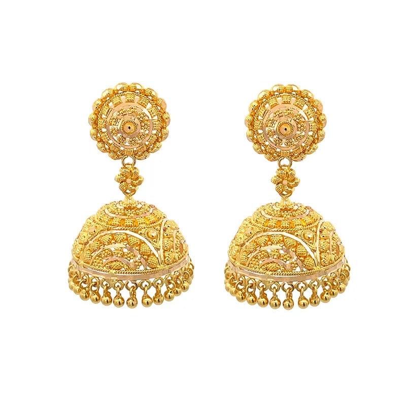 Elegant 22K Yellow Gold Jhumka Earrings for Women Beautiful Traditional Indian Jewelry