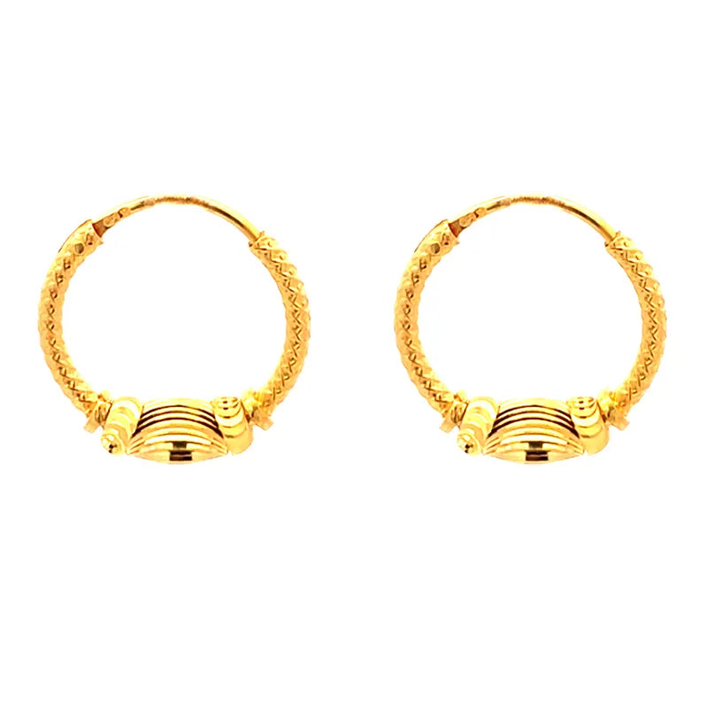 Timeless Round Hoop Earrings in 22K Gold- 18 mm