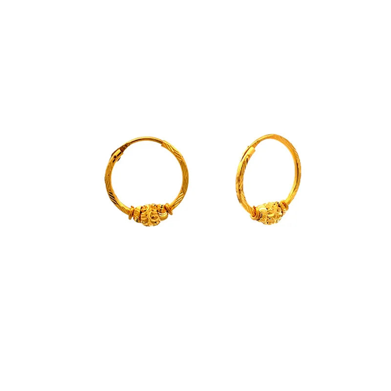 Beautiful 22K yellow gold hoop earrings for everyday elegance and versatile style