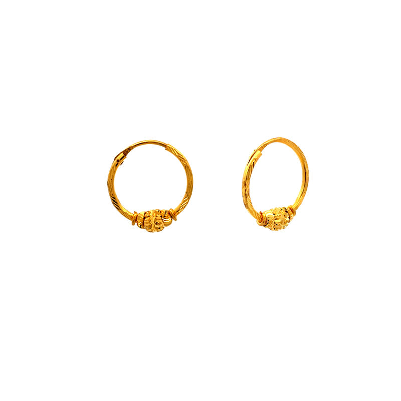 Timeless Round Hoop Earrings in 22K Gold- 18 mm