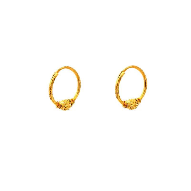 Beautiful 22K yellow gold hoop earrings for everyday elegance and versatile style