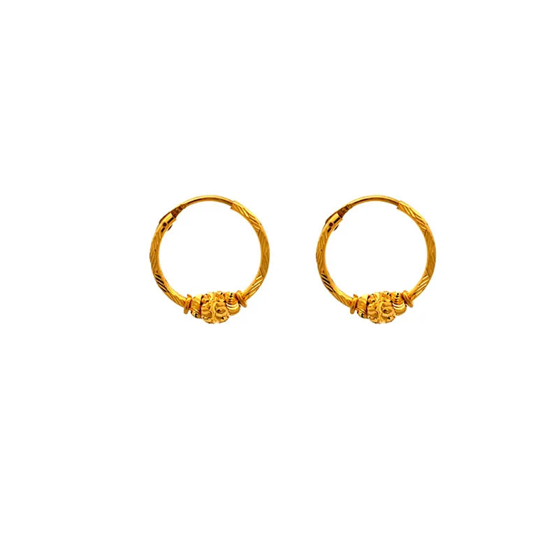 Beautiful 22K yellow gold hoop earrings for everyday elegance and versatile style
