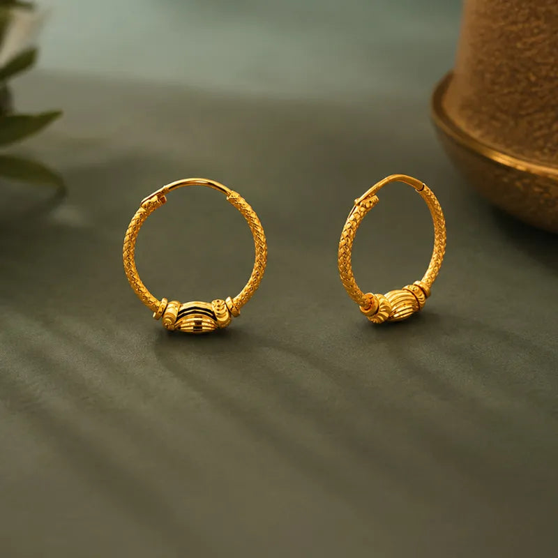 Classic 22K yellow gold hoop earrings for everyday elegance and timeless style