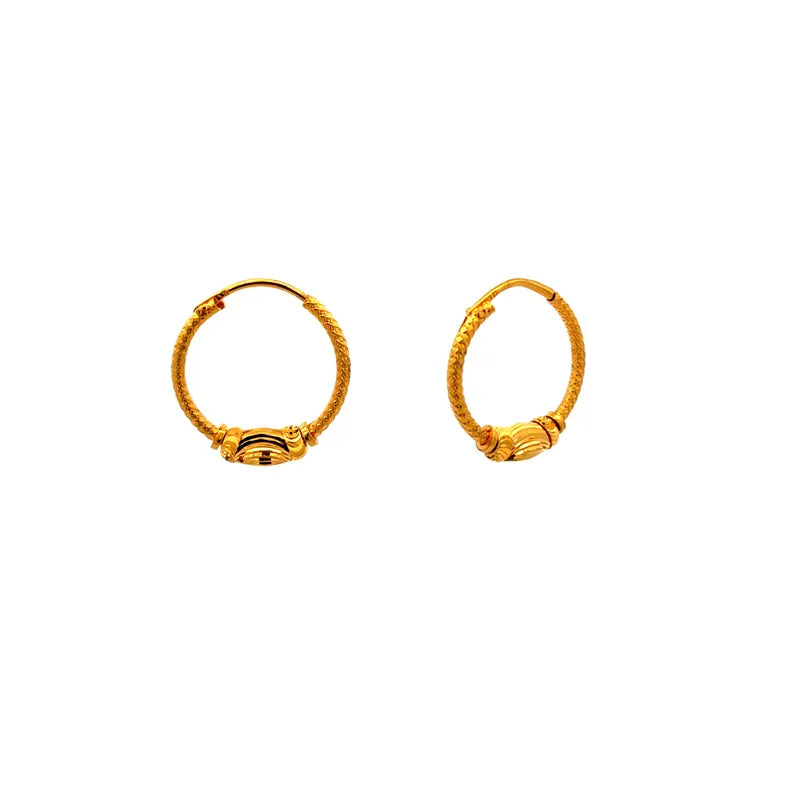 Classic 22K yellow gold hoop earrings for everyday elegance and timeless style