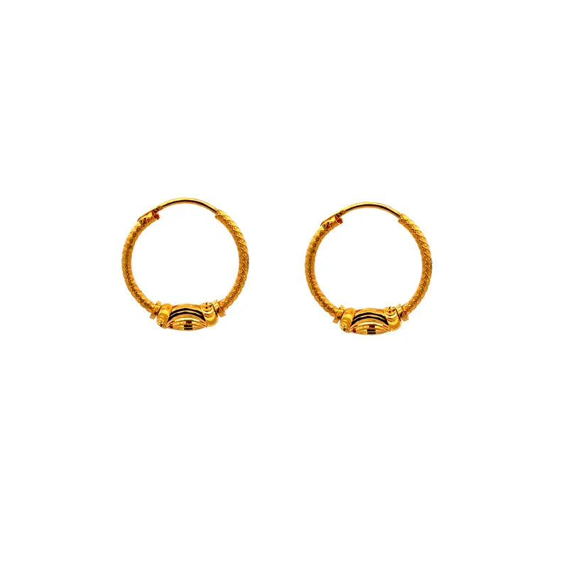 Classic 22K yellow gold hoop earrings for everyday elegance and timeless style