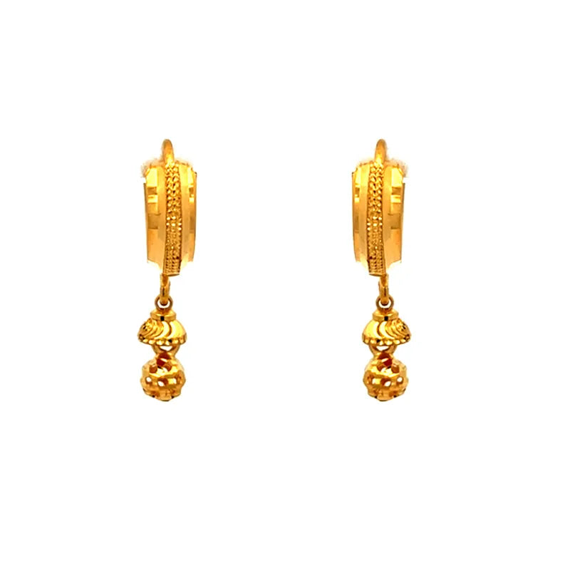 Elegant 22K Yellow Gold Earrings for Everyday Wear and Special Occasions