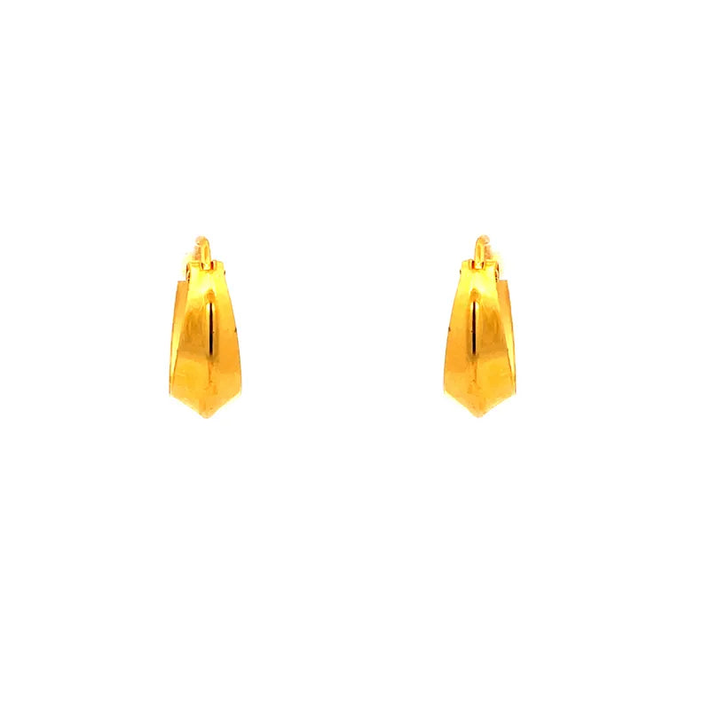 Elegant 22 Karat Gold Huggies Earrings 15mm Diameter Classic Everyday Jewelry