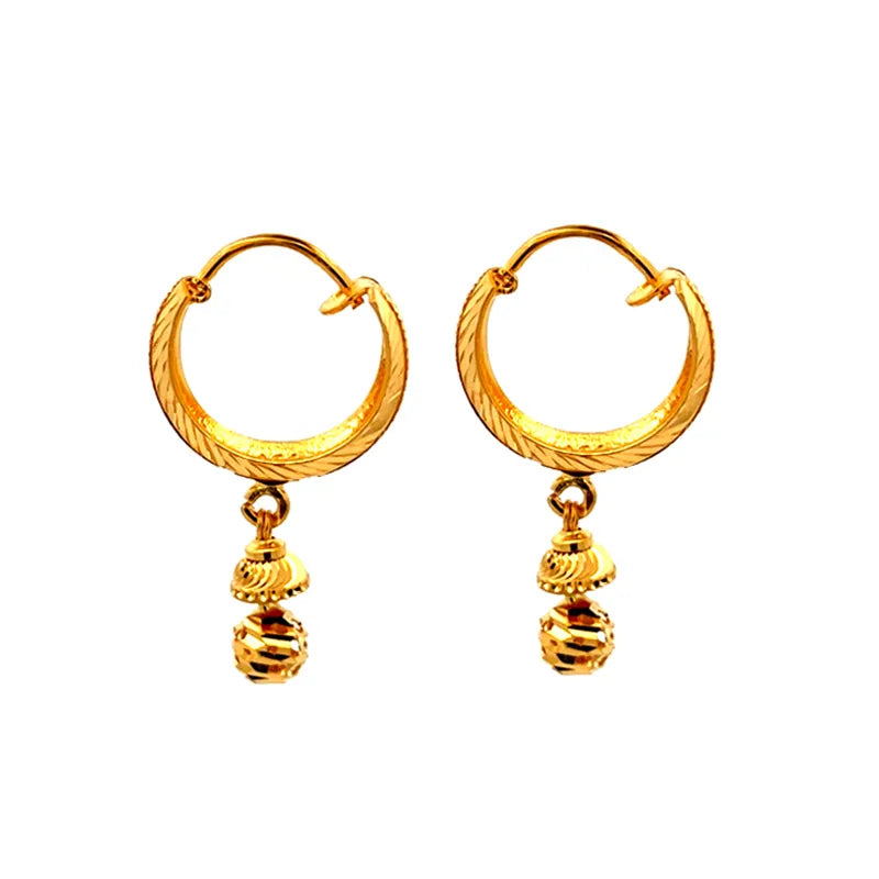 Elegant 22 Karat Yellow Gold Earrings for Everyday Wear and Special Occasions