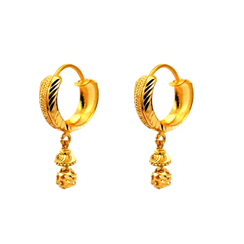 Elegant 22 Karat Yellow Gold Earrings for Everyday Wear and Special Occasions