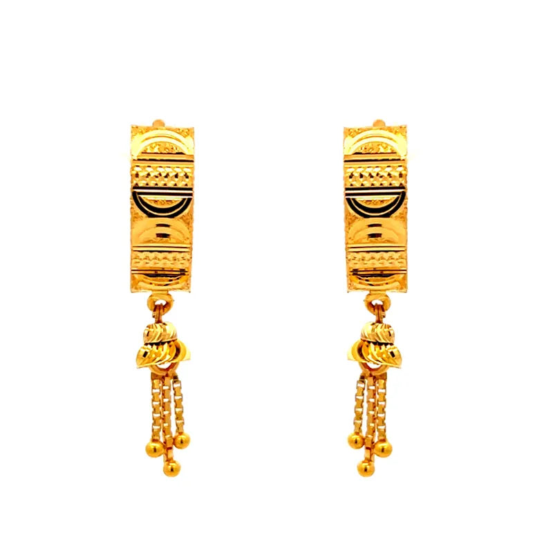 Elegant 22K Yellow Gold Polished Hoop Earrings for Everyday or Special Occasions