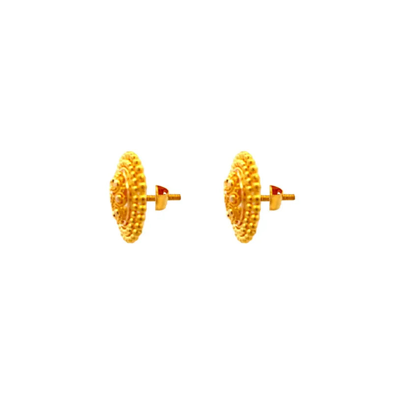 Elegant 22K yellow gold stud earrings for everyday wear and special occasions