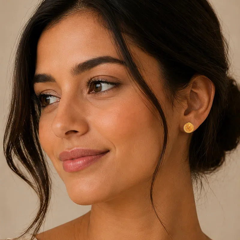 Elegant 22K yellow gold stud earrings for everyday wear and special occasions