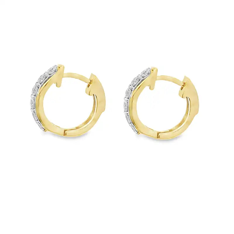 Elegant Gold Diamond Huggies Earrings