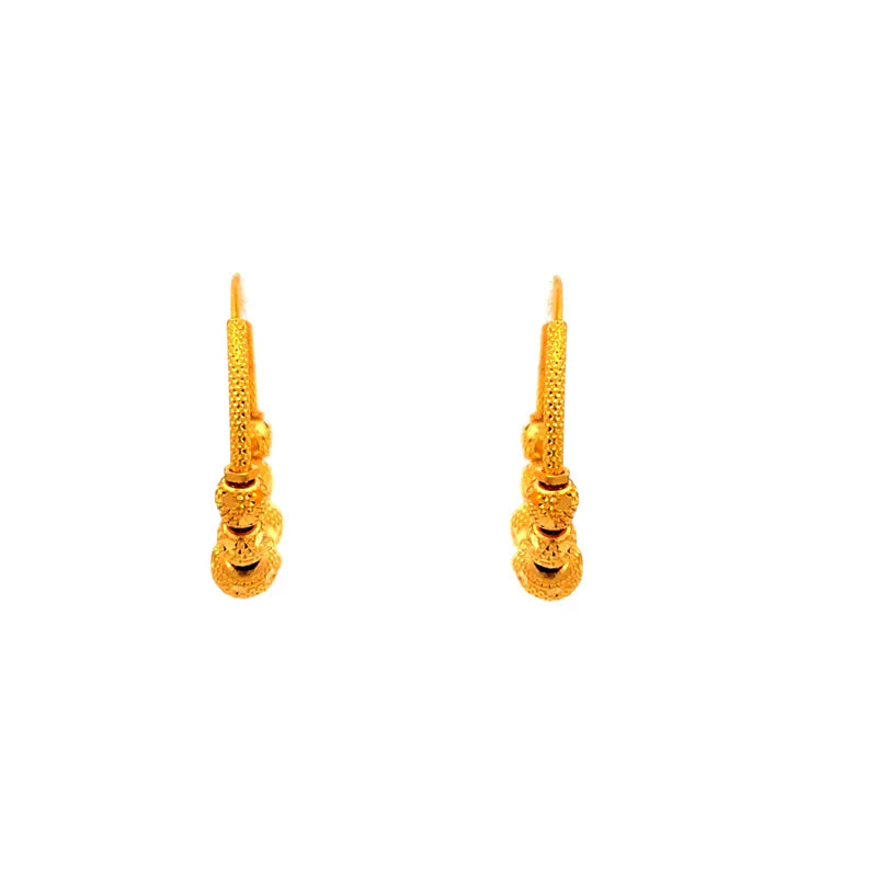 Elegant 22K Yellow Gold Hoop Earrings Classic Timeless Design Everyday Wear