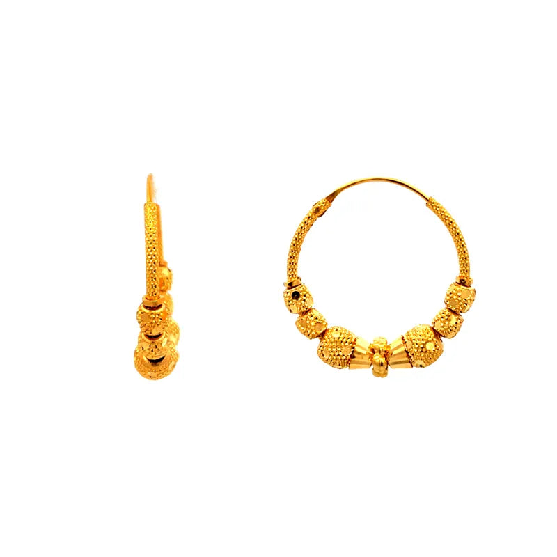 Elegant 22K Yellow Gold Hoop Earrings Classic Timeless Design Everyday Wear