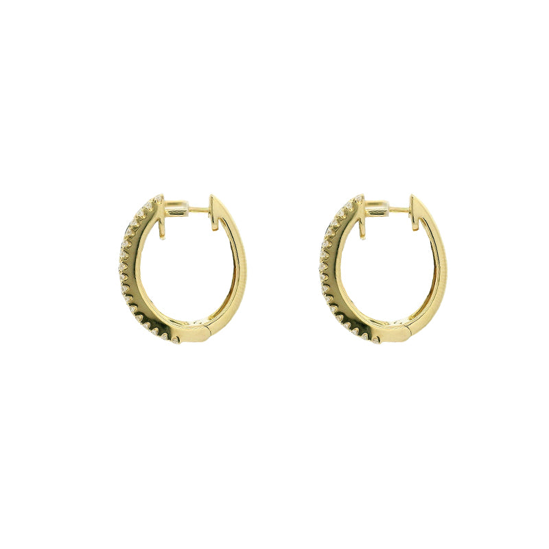 18K Gold Diamond and Gemstone Hoop Earrings