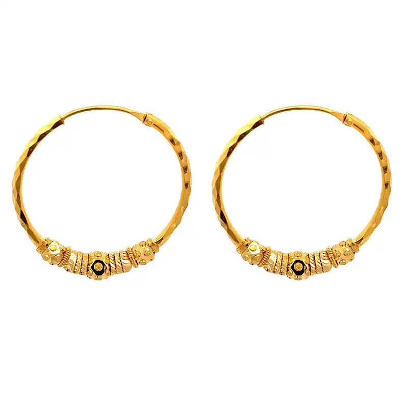 22K Gold Hoop Earrings