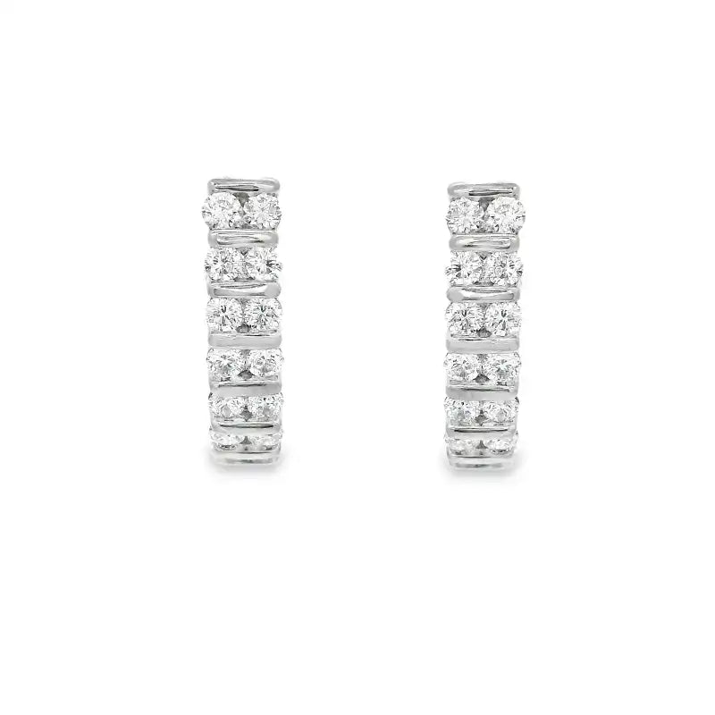 18K Yellow  Gold Diamond Huggies Earrings