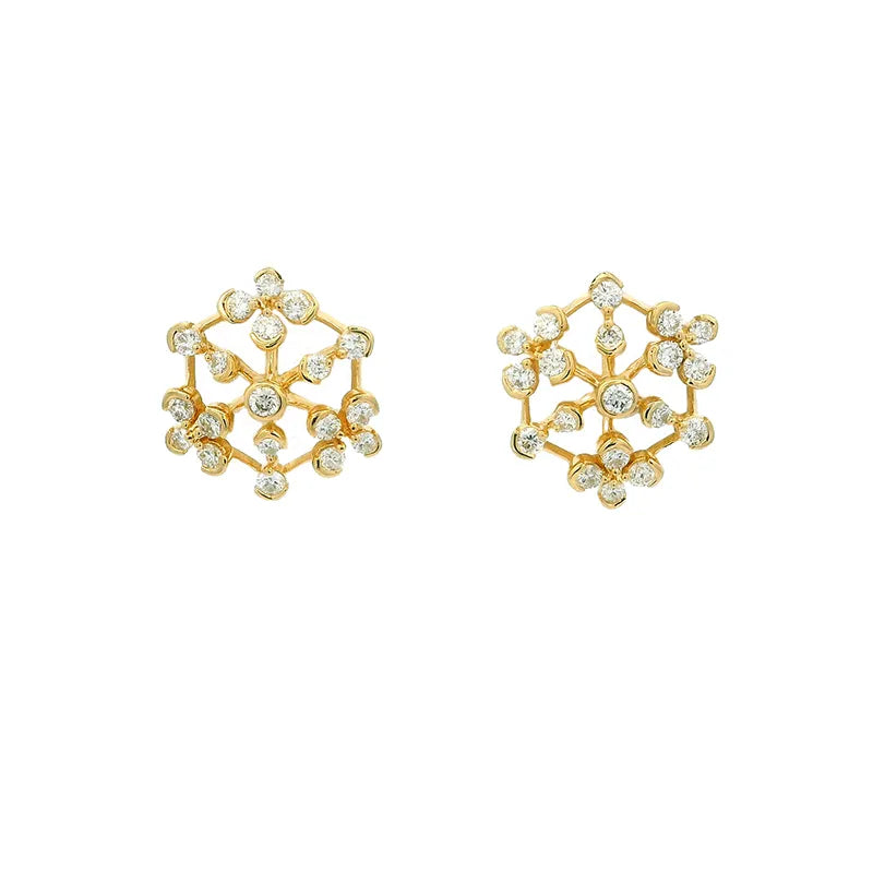 18K Gold Diamond Stud Earrings