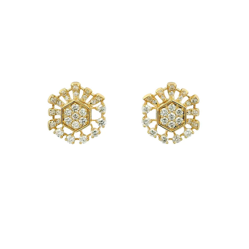 18K Gold Diamond Stud Earrings