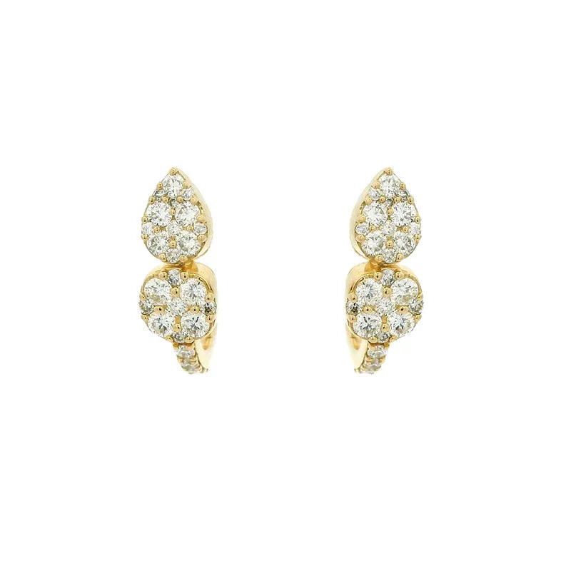 Timeless Elegance Gold and Diamond Earrings