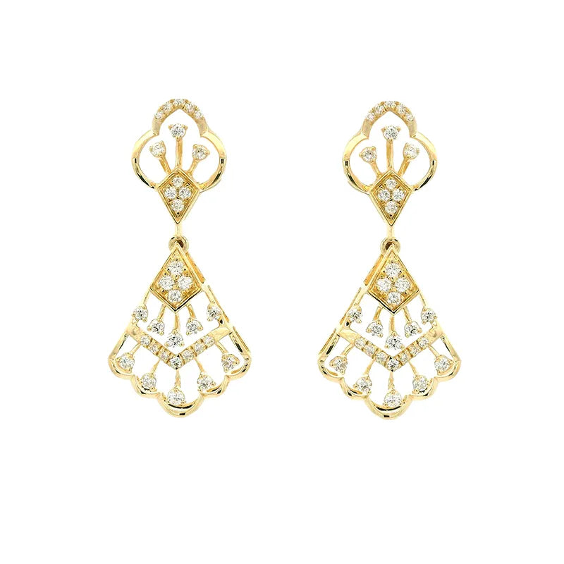 Elegant Gold Earrings with Diamonds