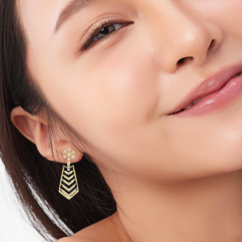 Elegant Gold and Diamond Earrings