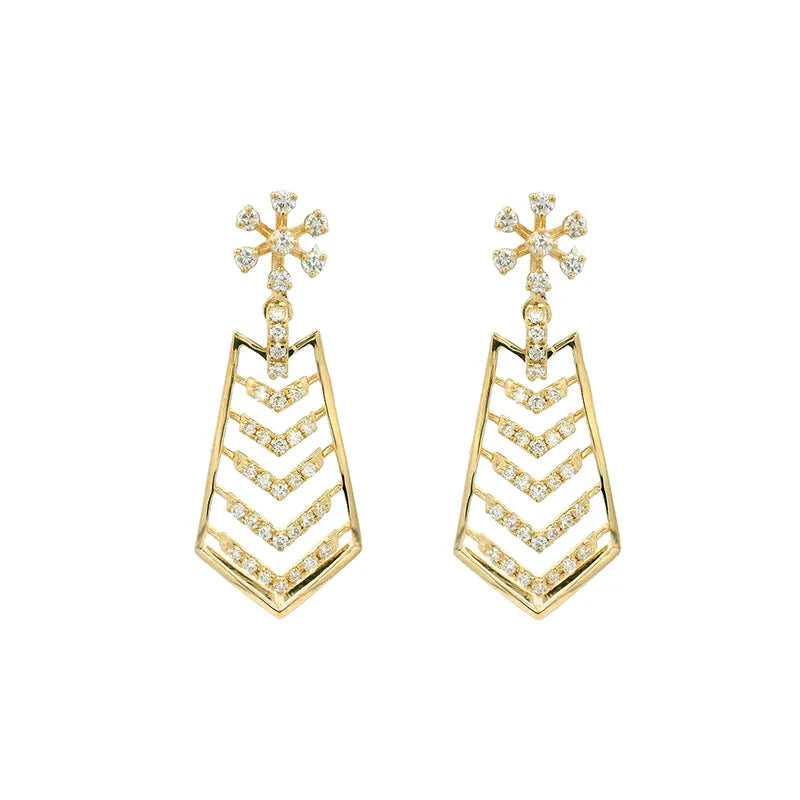 Elegant Gold and Diamond Earrings