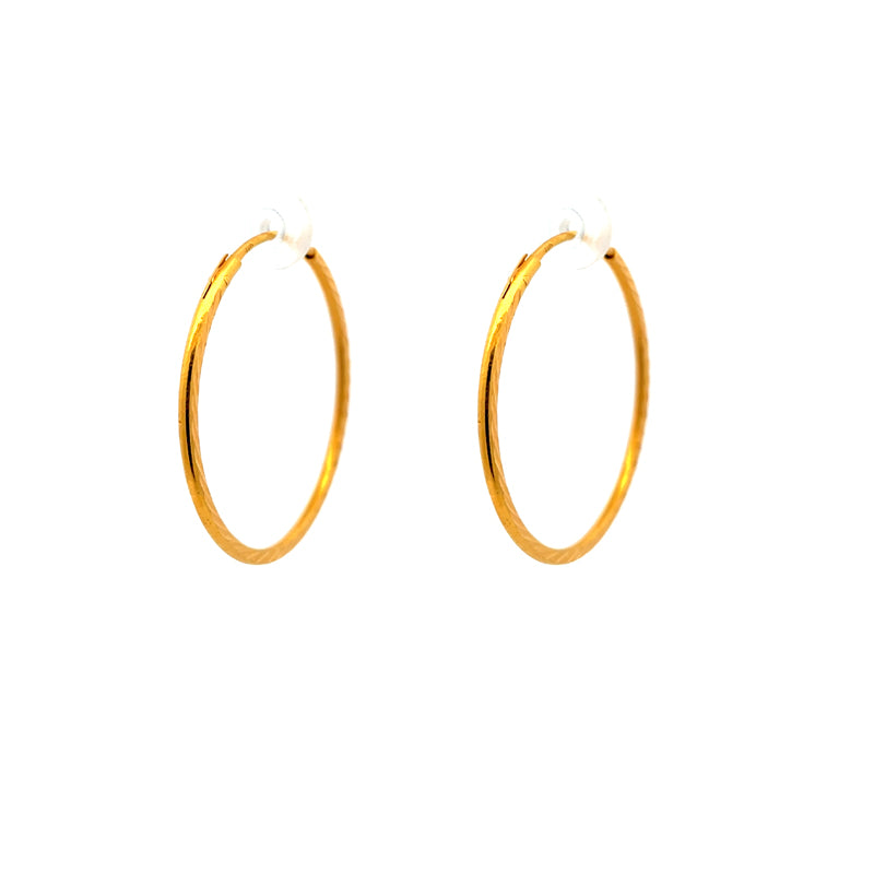 Elegant 36mm 22K Yellow Gold Hoop Earrings for Women Everyday Wear