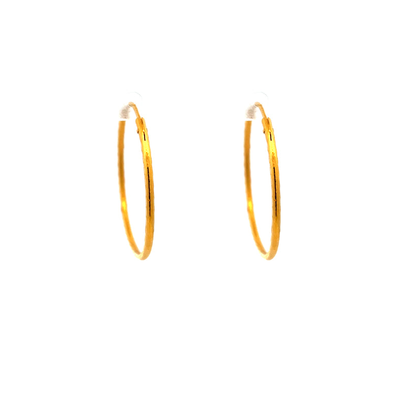 Elegant 36mm 22K Yellow Gold Hoop Earrings for Women Everyday Wear