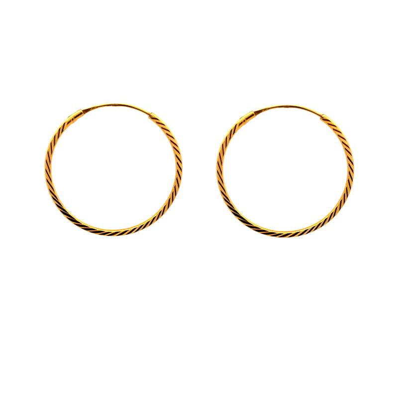 Elegant 36mm 22K Yellow Gold Hoop Earrings for Women Everyday Wear