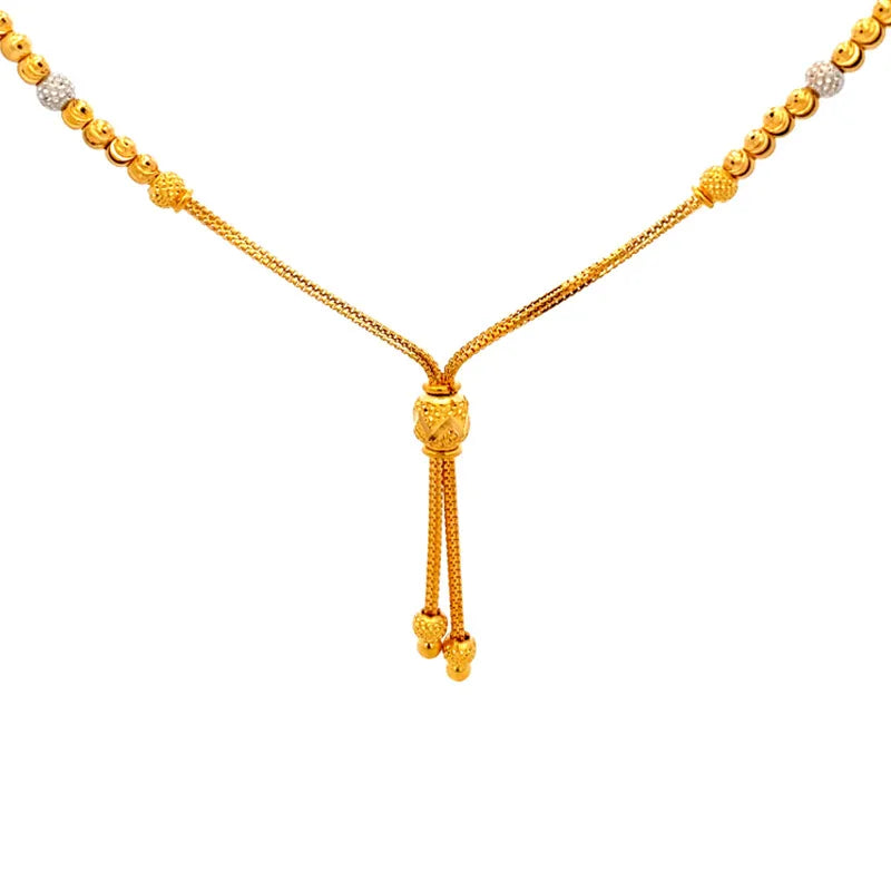 Elegant 22k Two Tone Fancy Gold Chain for Everyday or Special Occasions