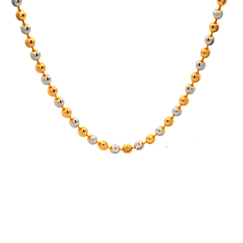 Elegant 22k Two Tone Gold Fancy Chain for Daily wear