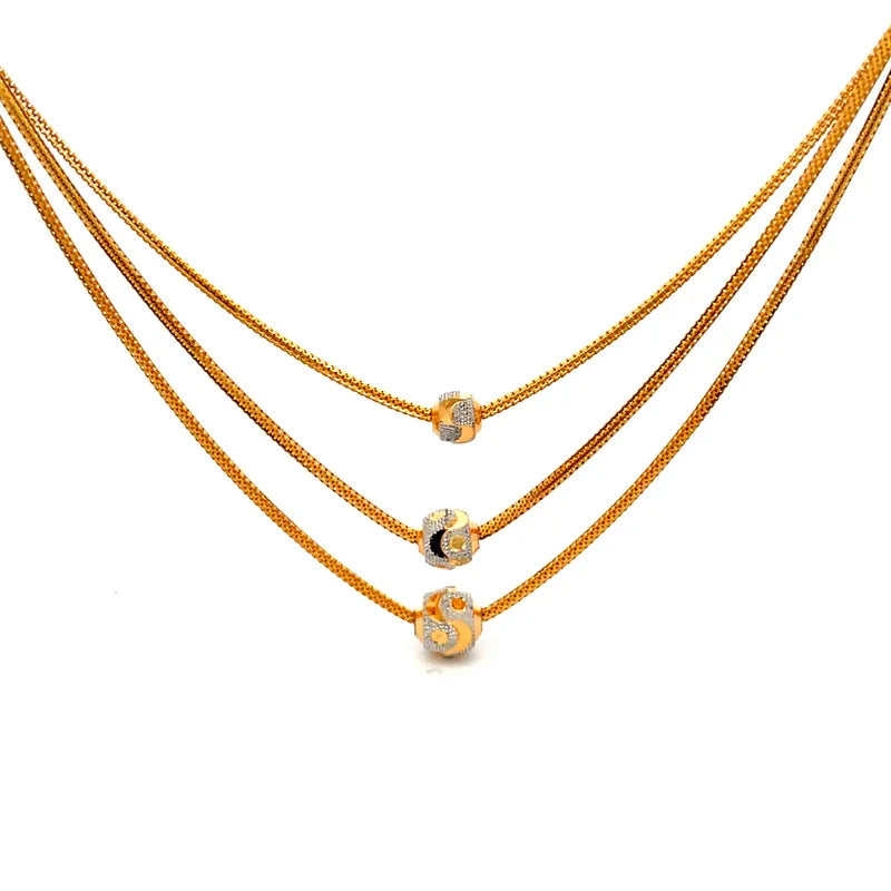 Elegant 22k Two Tone Fancy Gold Chain for Everyday Wear or Special Occasions