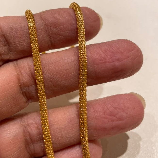 22K Gold Chain - 24 inch with Lobster clasp