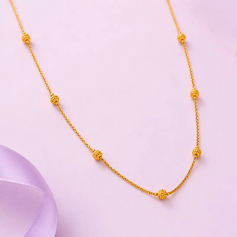 Elegant 22k Yellow Gold Fancy Chain with length 16 inch