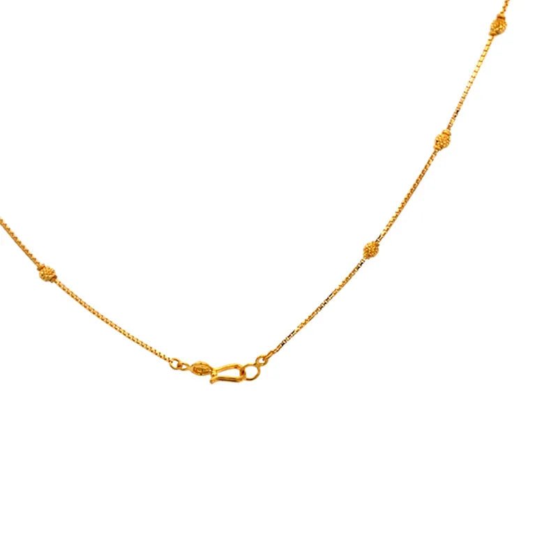 Elegant 22k Yellow Gold Fancy Chain with length 16 inch
