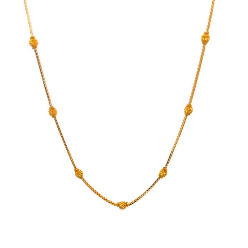 Elegant 22k Yellow Gold Fancy Chain with length 16 inch