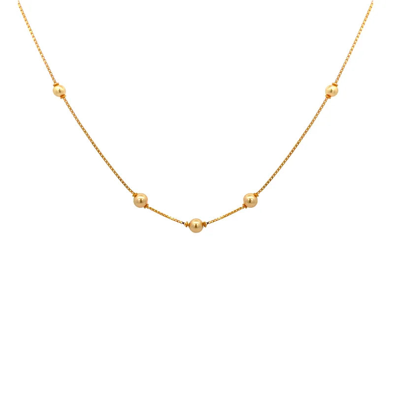 Elegant 22K Gold Beaded Necklace