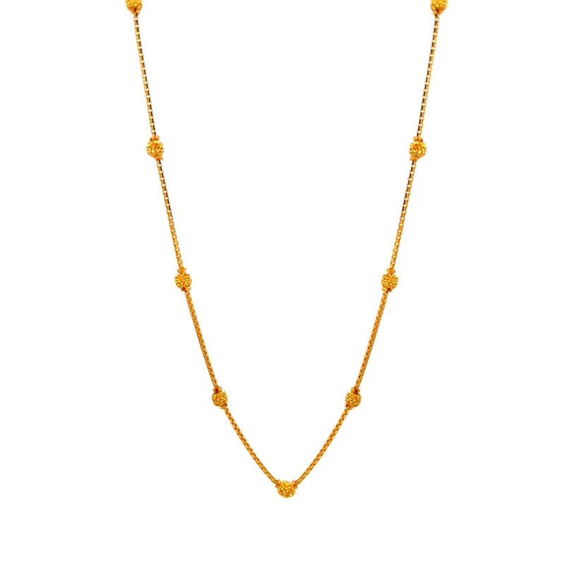 Elegant 22k Yellow Gold Fancy Chain with Substantial 5.36 gm - length 19 inch