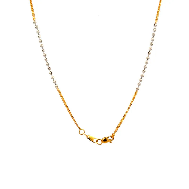 Elegant 22K Two Tone Gold Chain for Everyday Sophistication