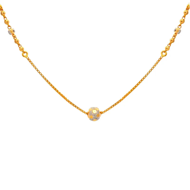 Elegant 22k Two Tone Gold Fancy Chain for Everyday Wear and Special Occasions