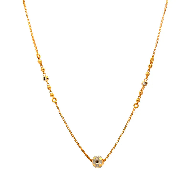 Elegant 22k Two Tone Gold Fancy Chain for Everyday Wear and Special Occasions