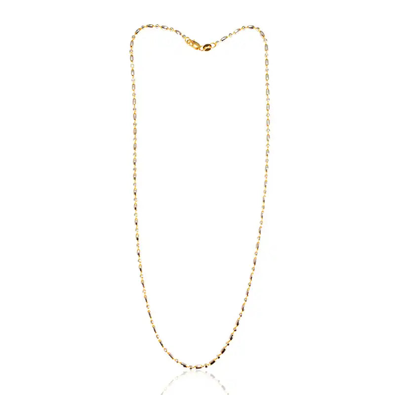 22K Gold Fancy Chain -Two tone, 16 inch